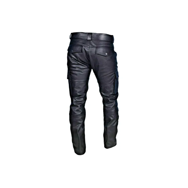 FashionCasual Artificial Leather Cargo Pants-1