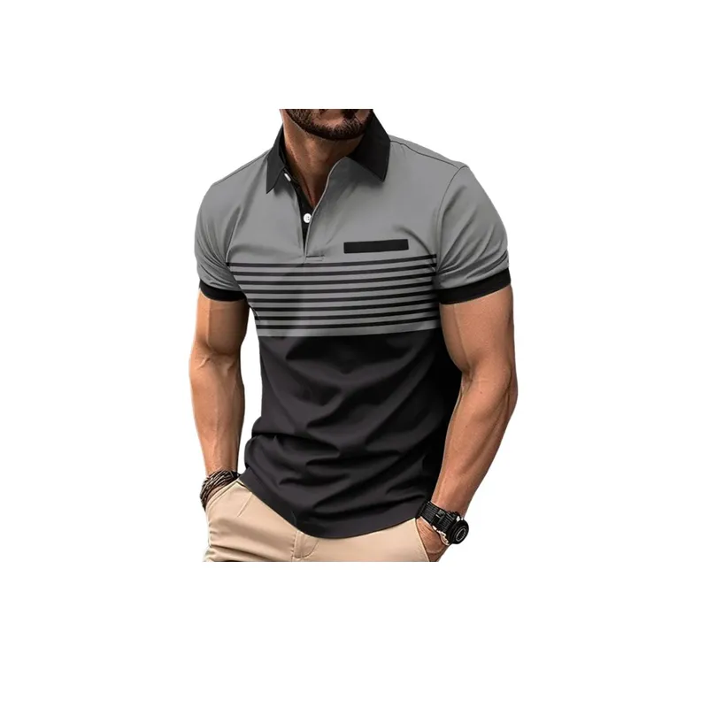 Striped Stitching All match T shirt-5