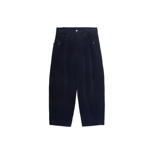 Retro Plain Corduroy Casual Pants