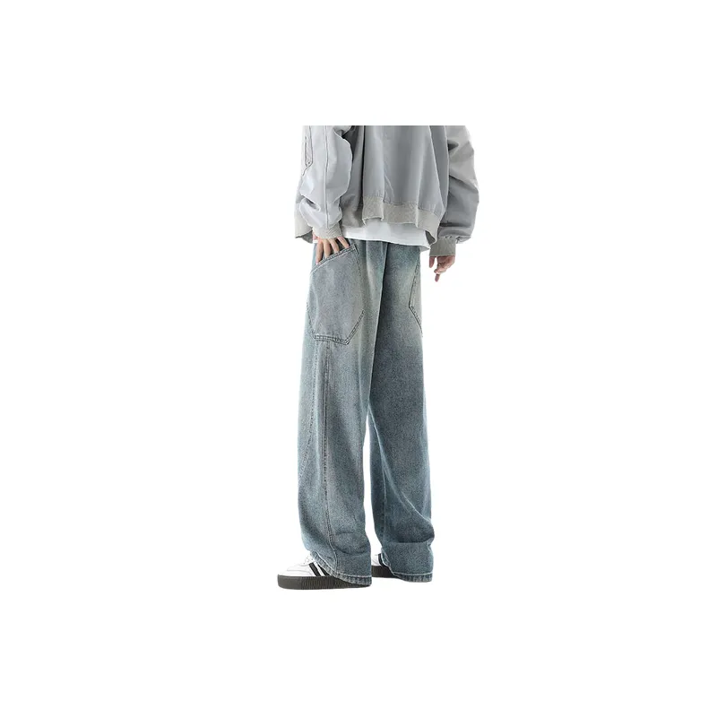 Fashionable Loose Straight Leg Jeans-6