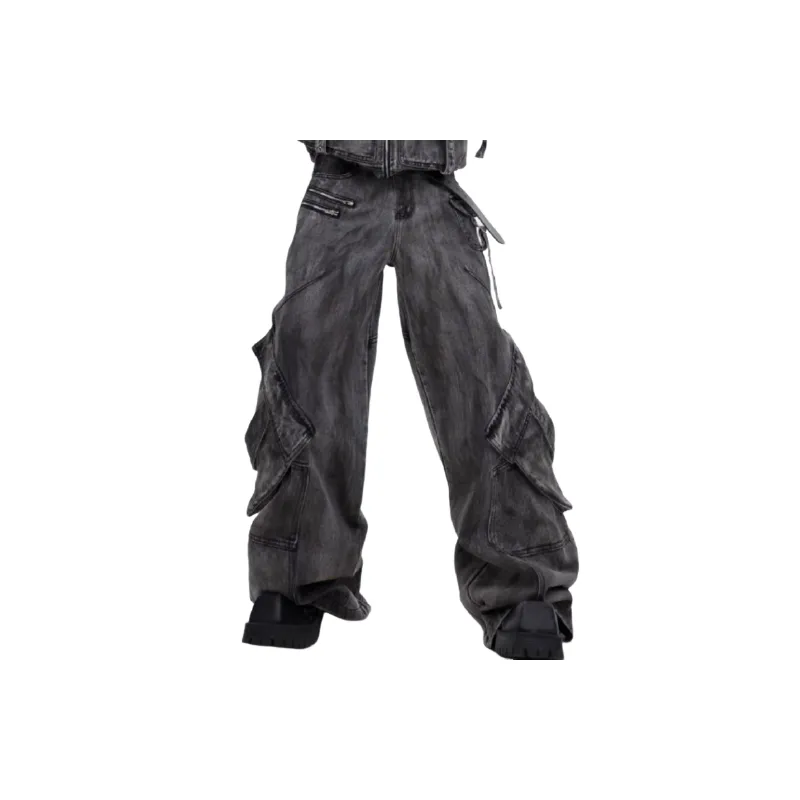 Retro Large Pockets Cotton Cargo Pants-0