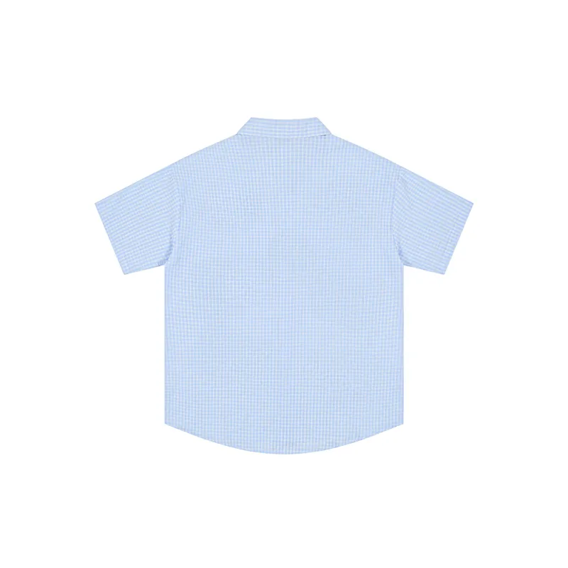Simple Embroidery Cotton Blended Fabric Shirt-1