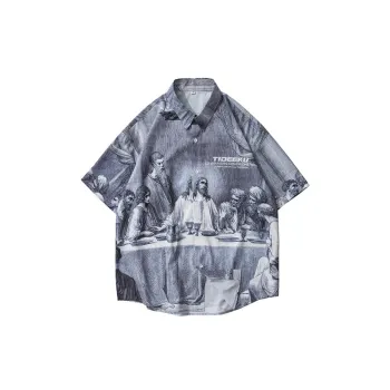 Retro Character Printed Antique Shirt