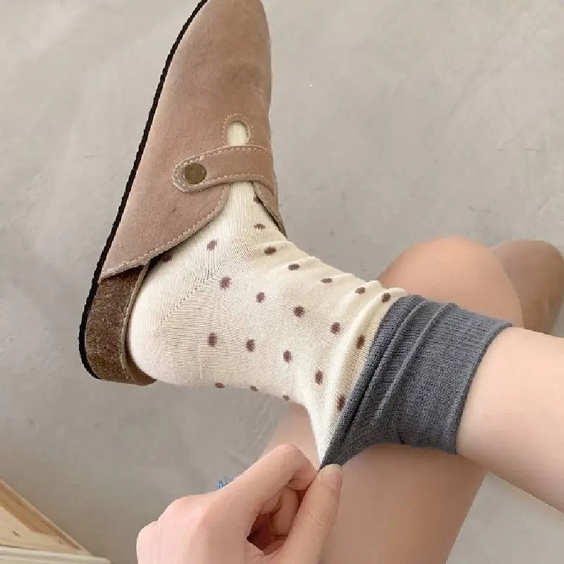 Fashionable Simple 100% Cotton Mid Calf Sock-5