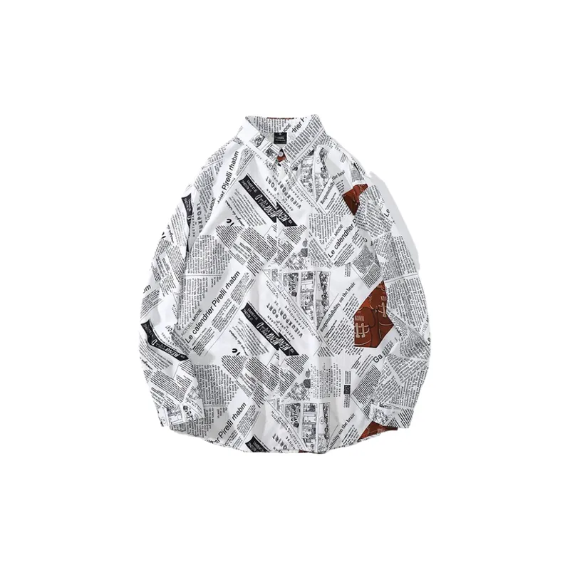 New Retro Full Print Long Sleeve Floral Shirt