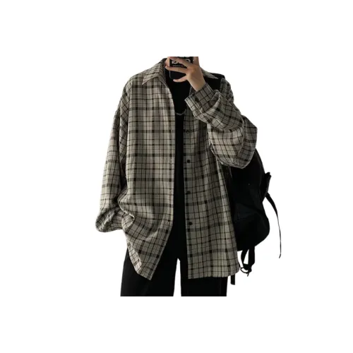 Retro Plaid Design Niche Loose Long-Sleeved Shirt