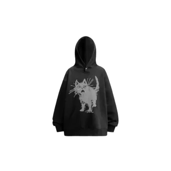 Simple Loose Composite Fleece Fabric Sweatshirt