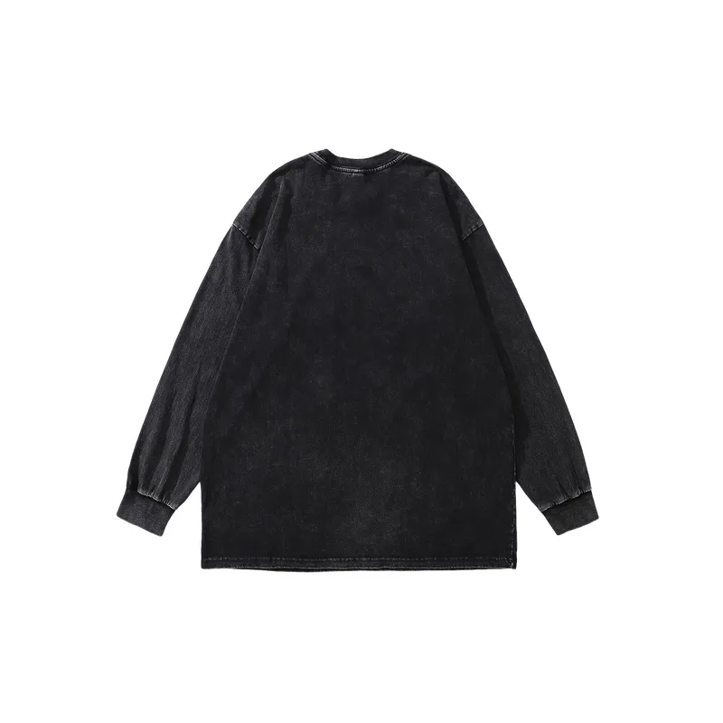 Retro Plain Loose Sweatshirt-1
