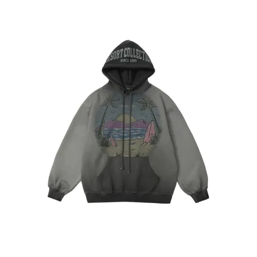 Retro Style Gradual Change Tie-Dye Hooded Sweatshirt