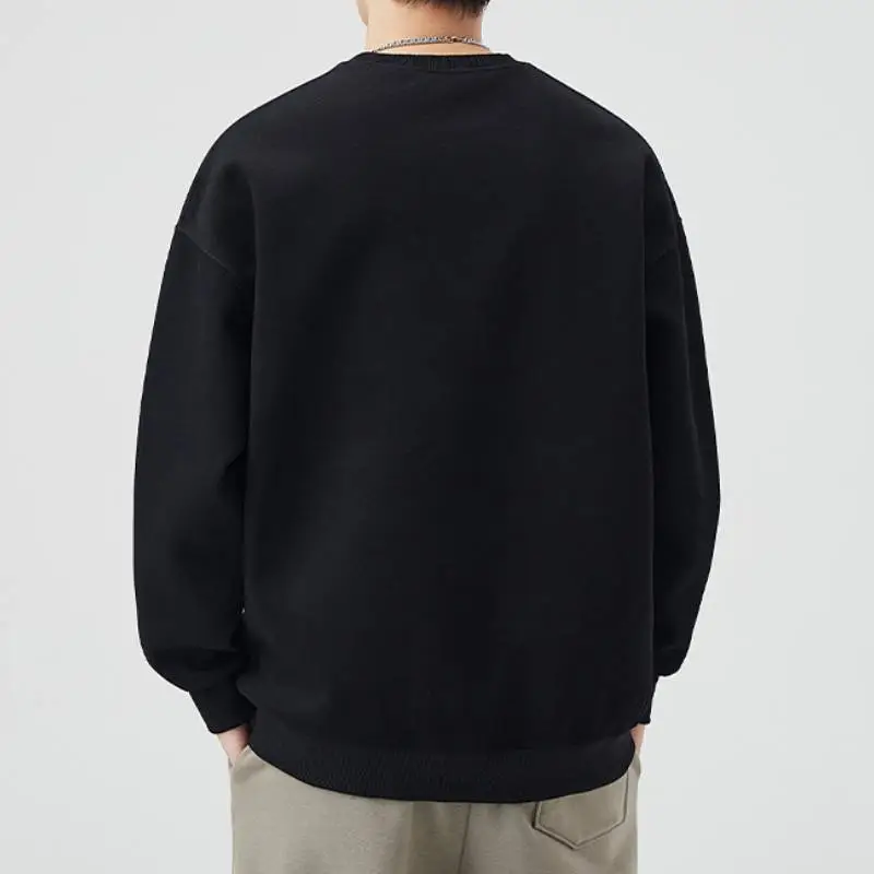 Simple Plain Cotton Blended Fabric Sweatshirt Unisex-3