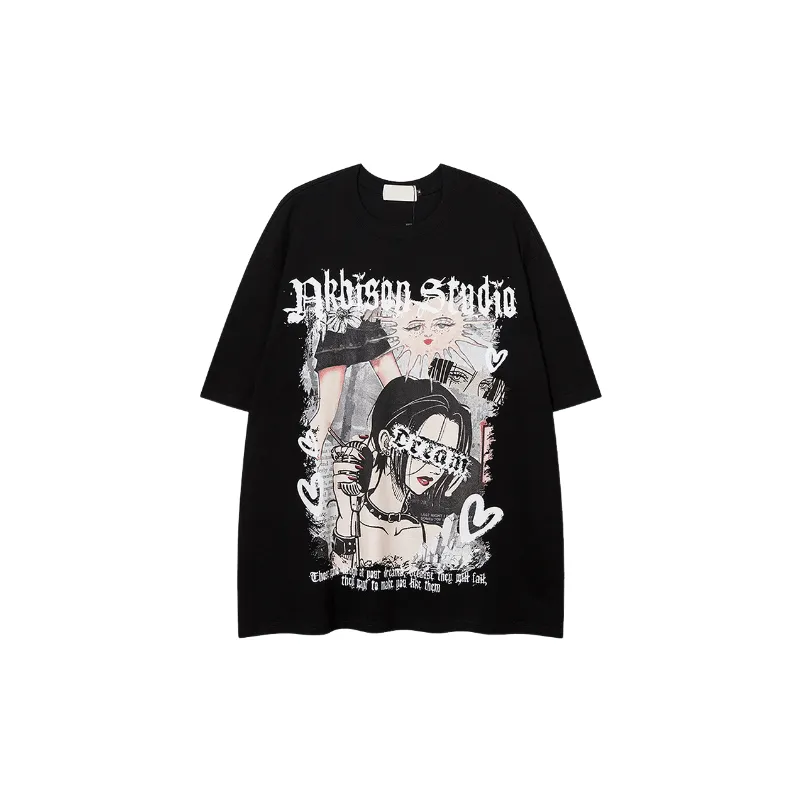 Fashionable Loose 100% Cotton T Shirt-2