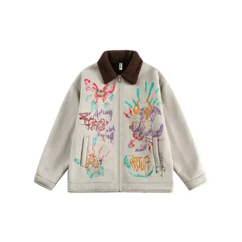 Contrast Color Lapel Cotton Coat