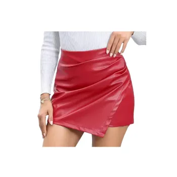 Casual Loose Polyester Leather Skirt Women