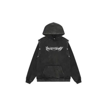 Washed Pullover High Street Fashionable Hoodie