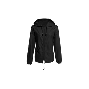 Casual Plain Polyester Jacket Women