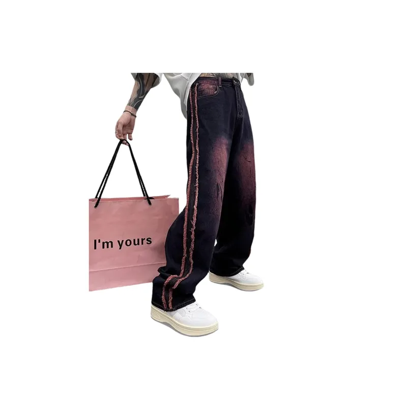 Washed Loose Straight Trendy Brand Straight Pants-2
