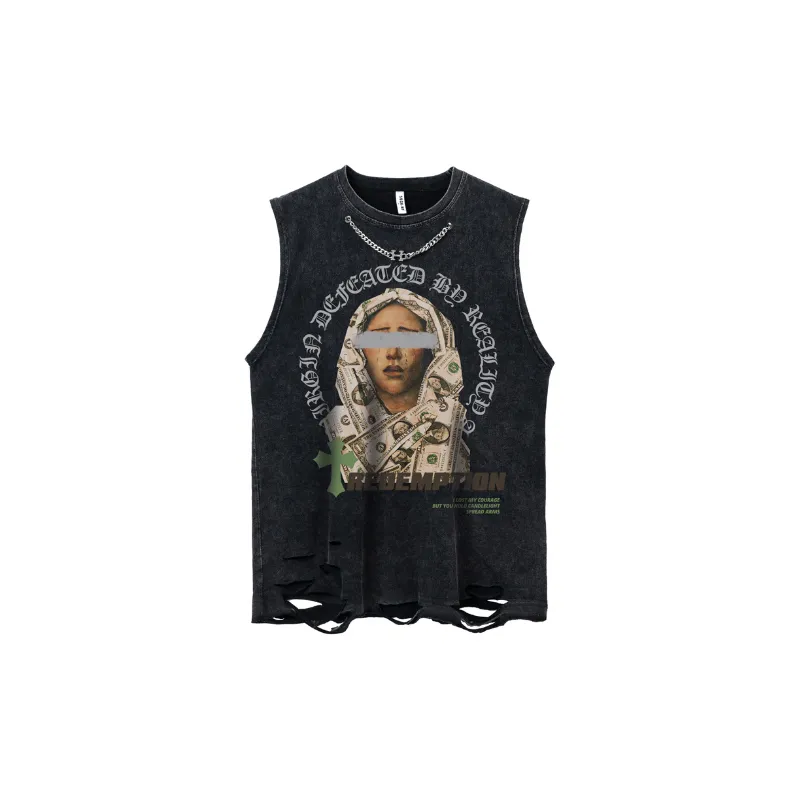 Loose Hip Hop Retro Vest-0