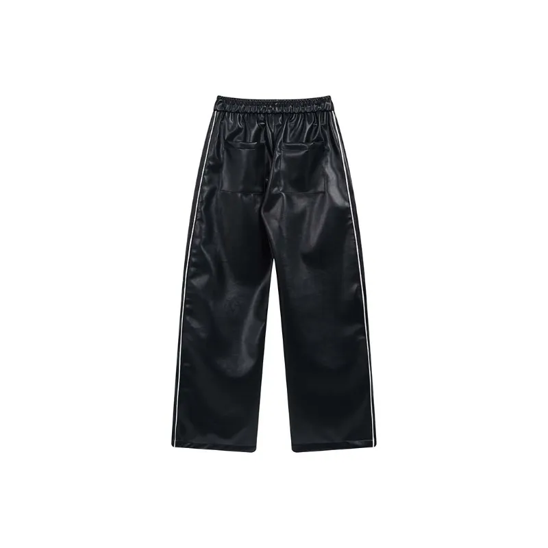 Trendy Retro Leather Pants-1