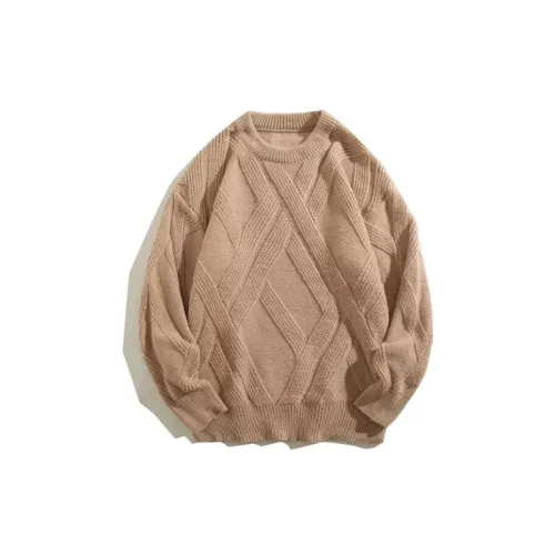 Pure Color Round Neck Pullover Casual Loose Sweater