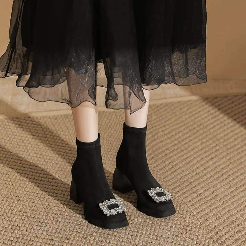 Fashionable Rhinestone High Heels-6