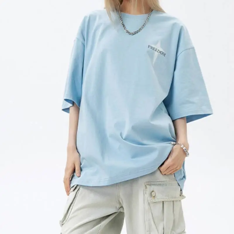 Fashionable Loose 100% Cotton T Shirt-4