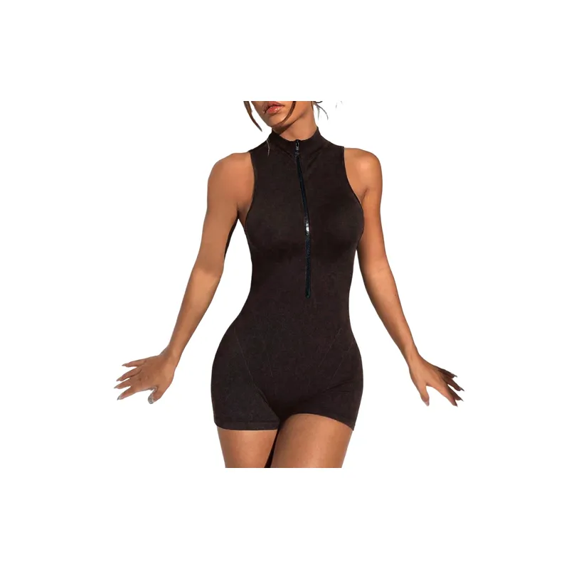 Basics Loose Blended Synthetic Fabrics Bodysuit Women-0