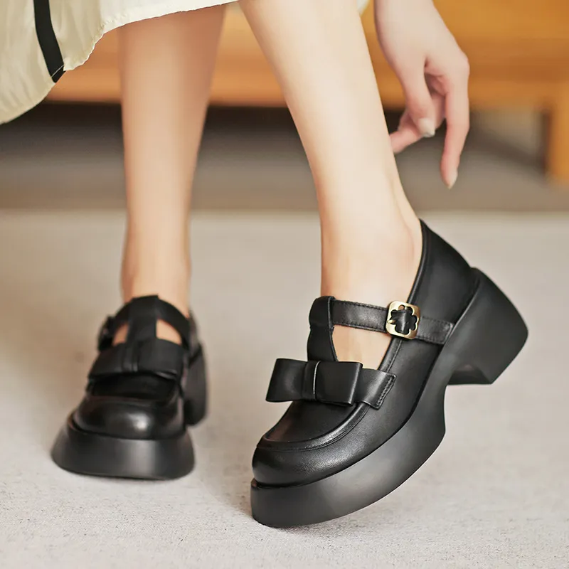 Retro Fashionable Simple Mary Jane Shoes-2