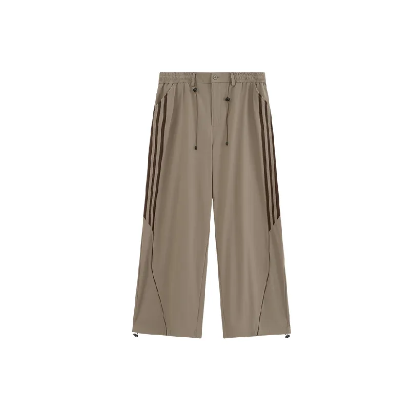 Basics Contrast Color Nylon Casual Pants-0