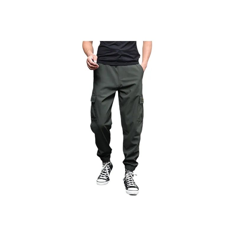 Simple Loose Polyester Casual Pants-0