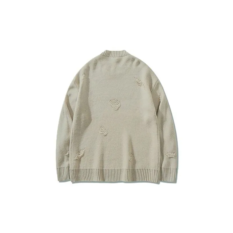 Retro Greek God Print Round Neck Sweater-1