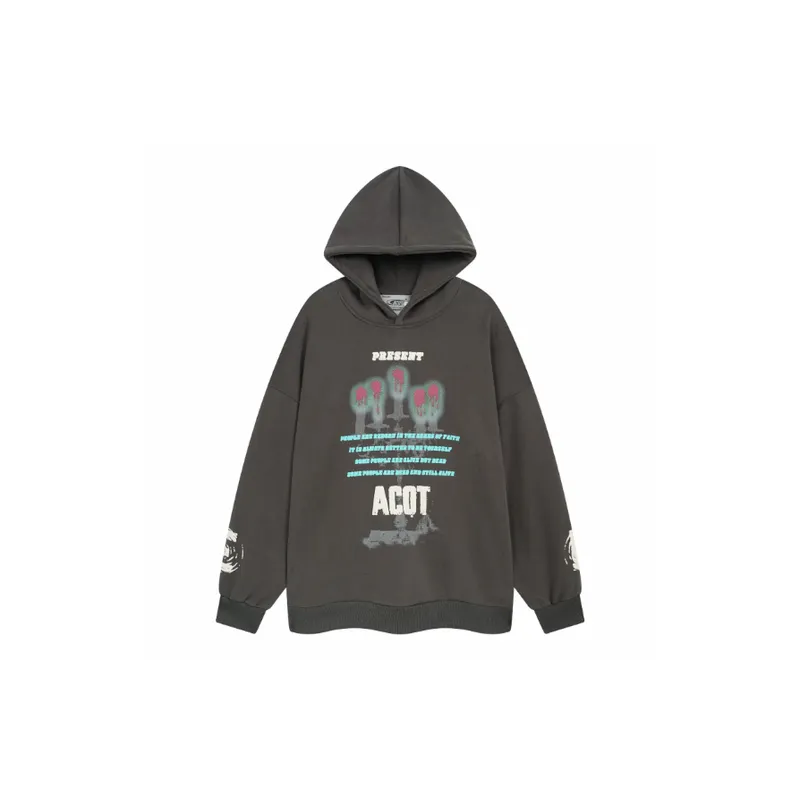 High Street Retro Fashion Brand Hiphop Hooded Jacket-4