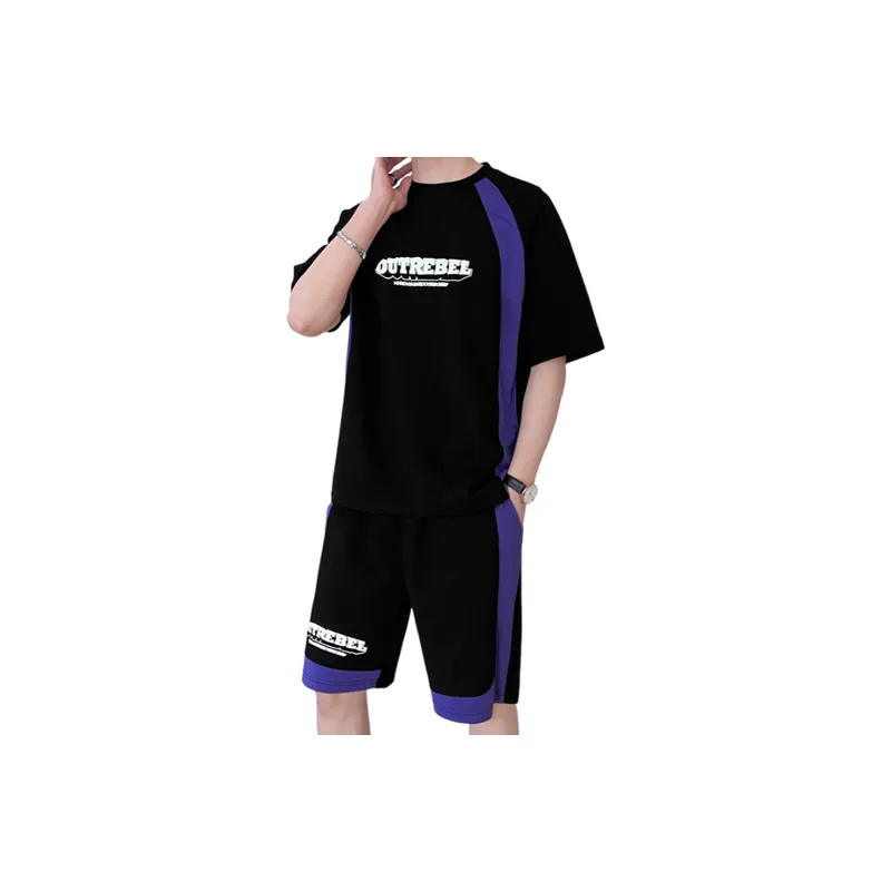 Loose Half Sleeved T Shirt And Shorts Set-1