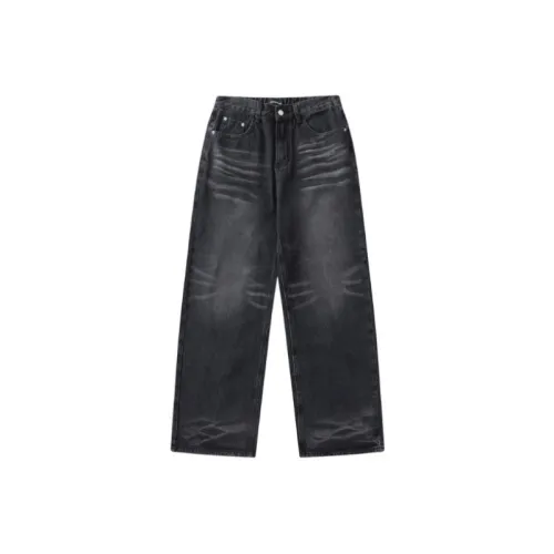 Niche Creative High Street Style High Waist Loose Casual Jeans