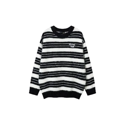 Casual Contrast Color Striped Cotton Blended Fabric Sweater