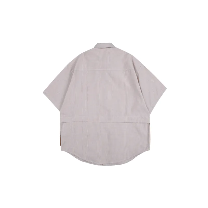 Fashionable Striped Cotton Blended Fabric Shirt-3