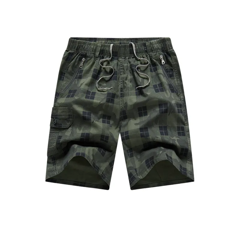 Loose Casual Camouflage Plaid Printed Large Pants-0