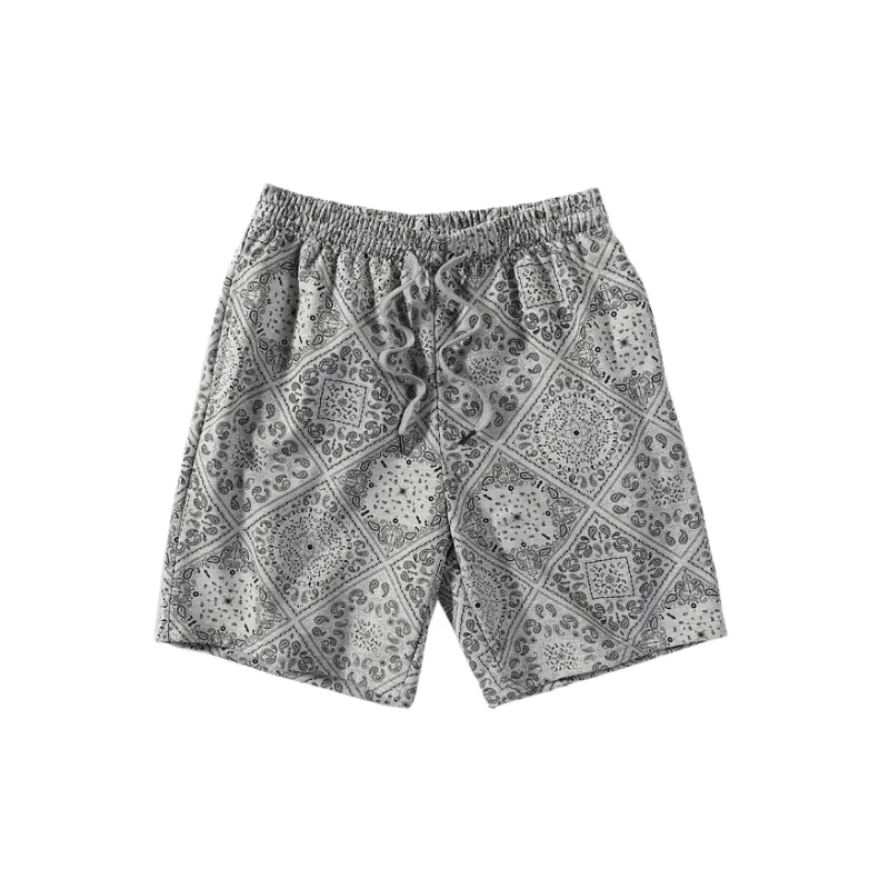 Sporty Loose Cotton Blended Fabric Casual Shorts-0