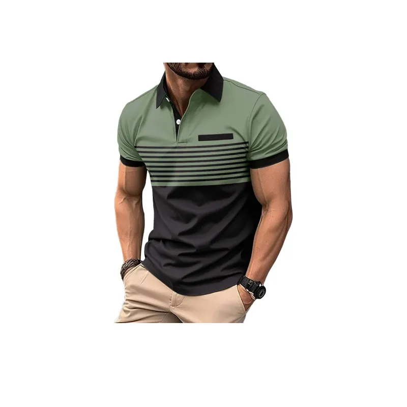 Striped Stitching All match T shirt-3