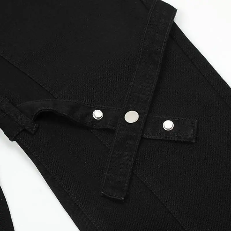 Fashionable Simple Denim Cargo Pants-2