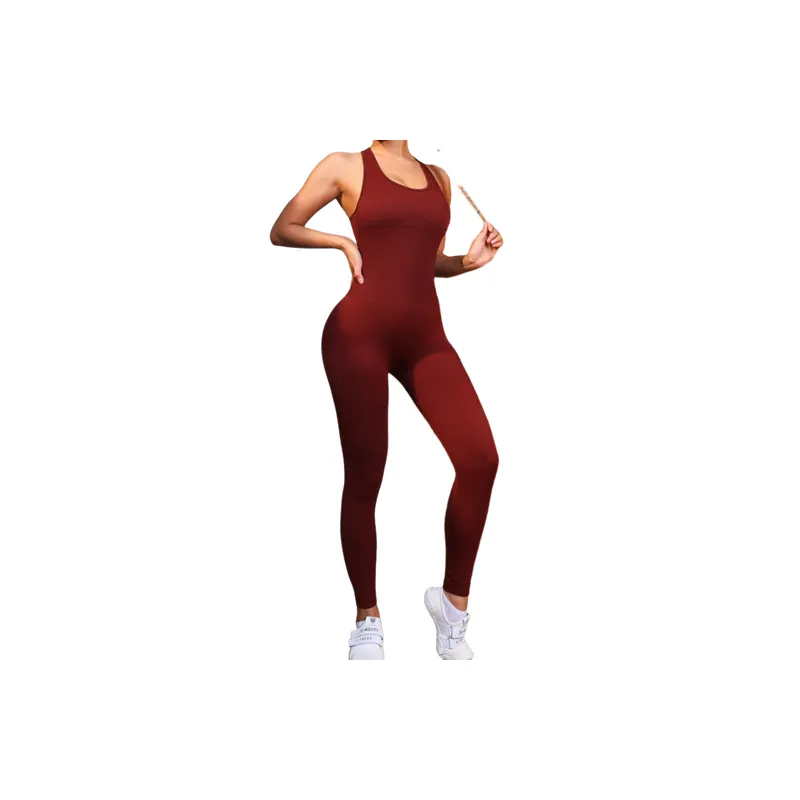 Sports Casual Blended Synthetic Fabrics Bodysuit Women-5