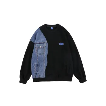 Denim Stitching Sweatshirt