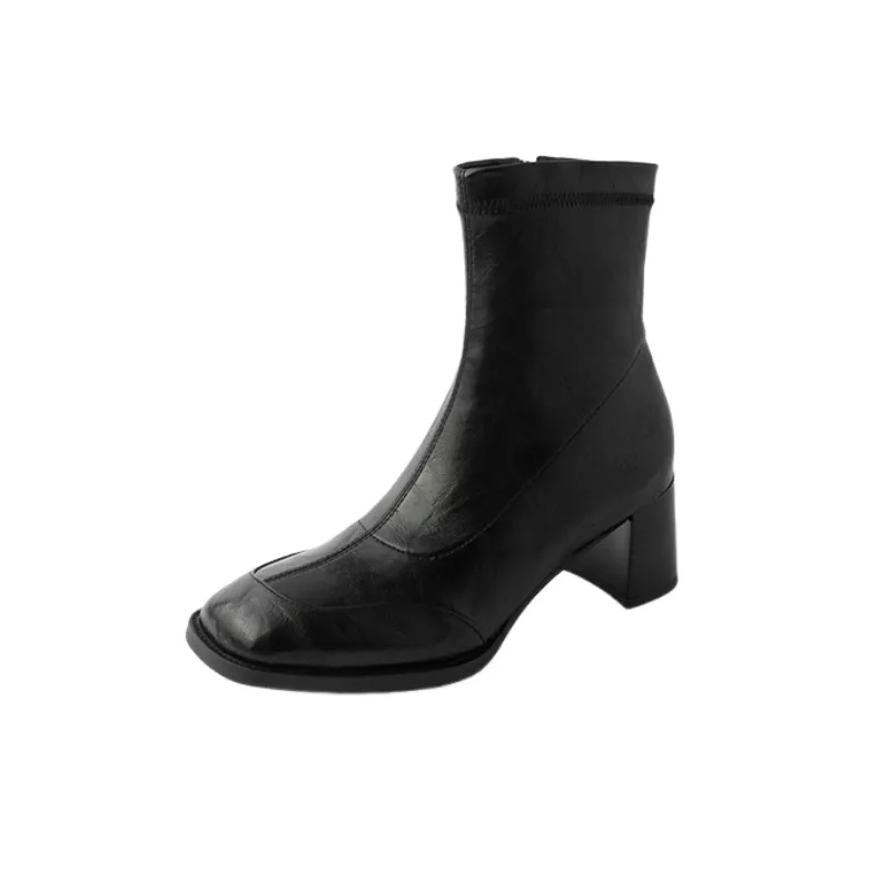 Fashionable Plain Ankle Boots-0