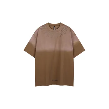 Retro Letter 32s Combed Cotton Double Yarn T-Shirt