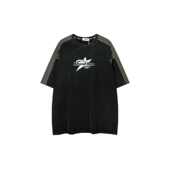 Fashion Contrast Color 100% Cotton T Shirt Unisex