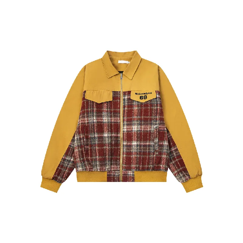 Retro Plaid Loose Quilted Jacket-0