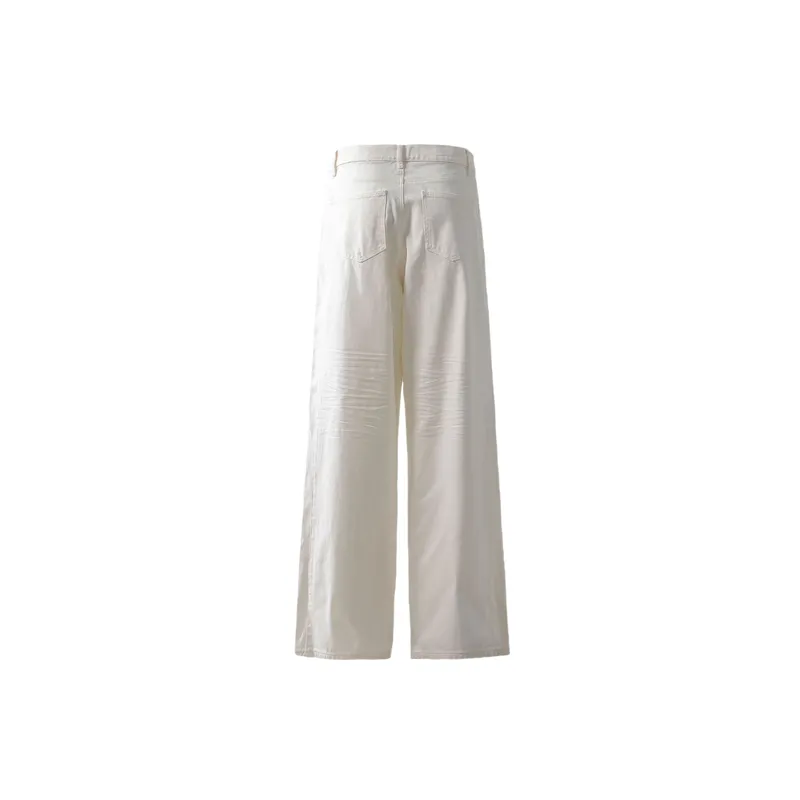 Fashionable Plain Loose Jeans-1
