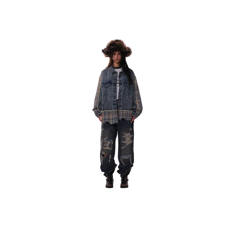 Retro Distress Denim Jacket-2