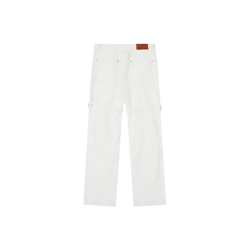 Fashionable Simple Denim Cargo Pants-5