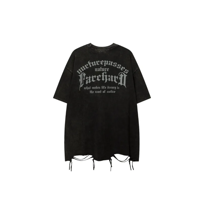 Street Loose Cotton Blended Fabric T Shirt-1