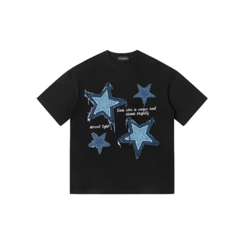 Retro Hip Hop Five Star Print T Shirt